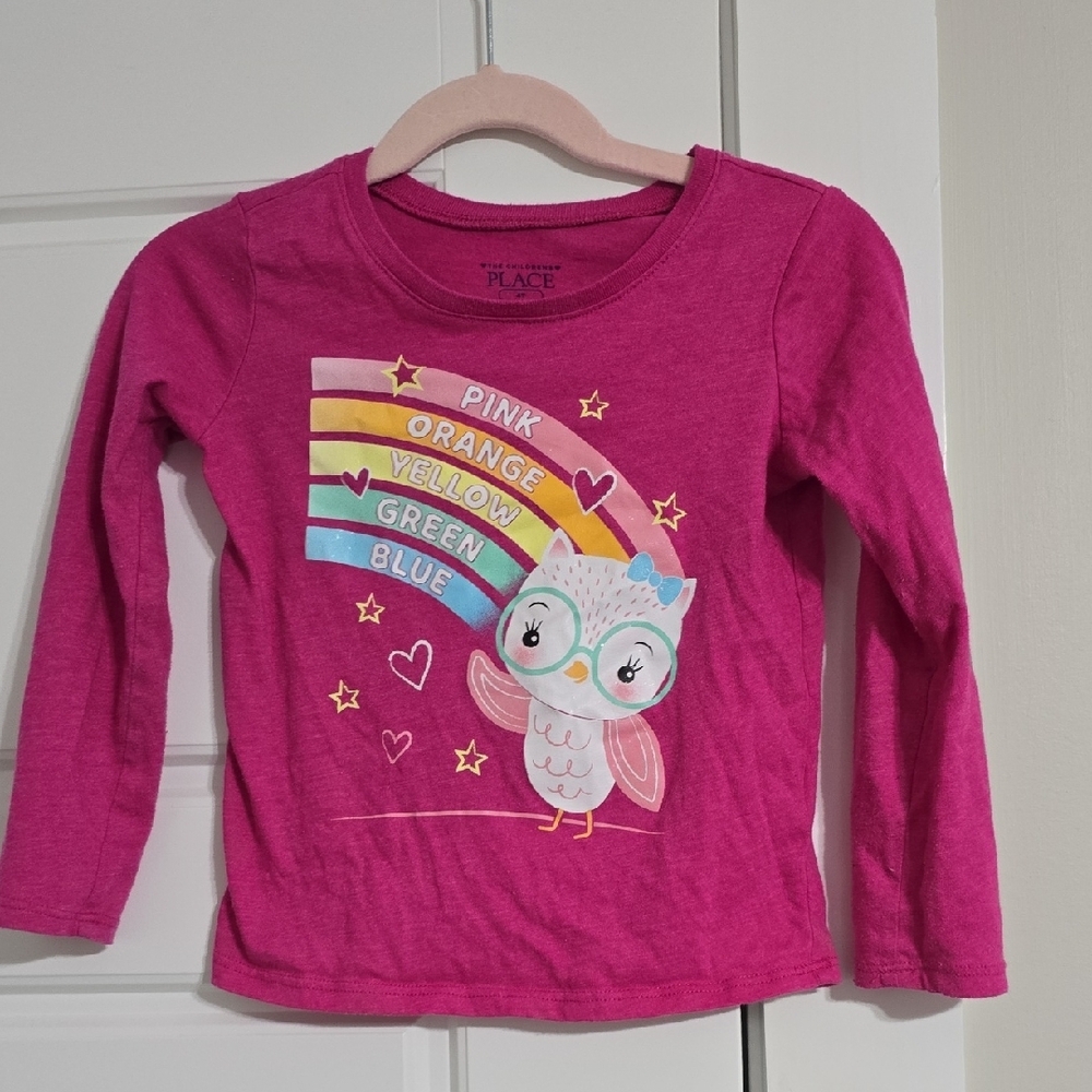The Children's Place Pink Owl Graphic Tee